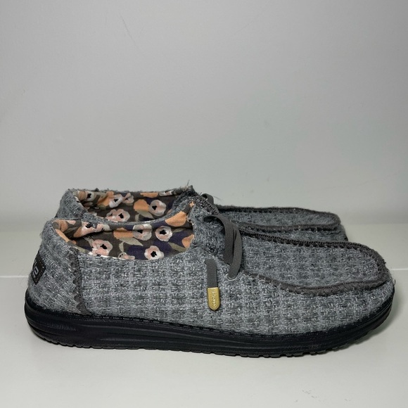 Hey Dude Grey wendy wooven Cinder Slip On Shoes in Size US 10 - Picture 5 of 7